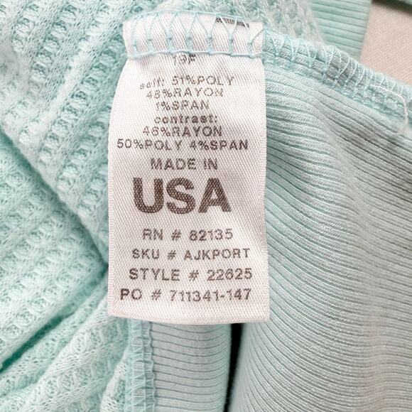 Fresh Produce Women's Waffle Knit Waterfall Cardigan Medium Teal - Picture 9 of 12